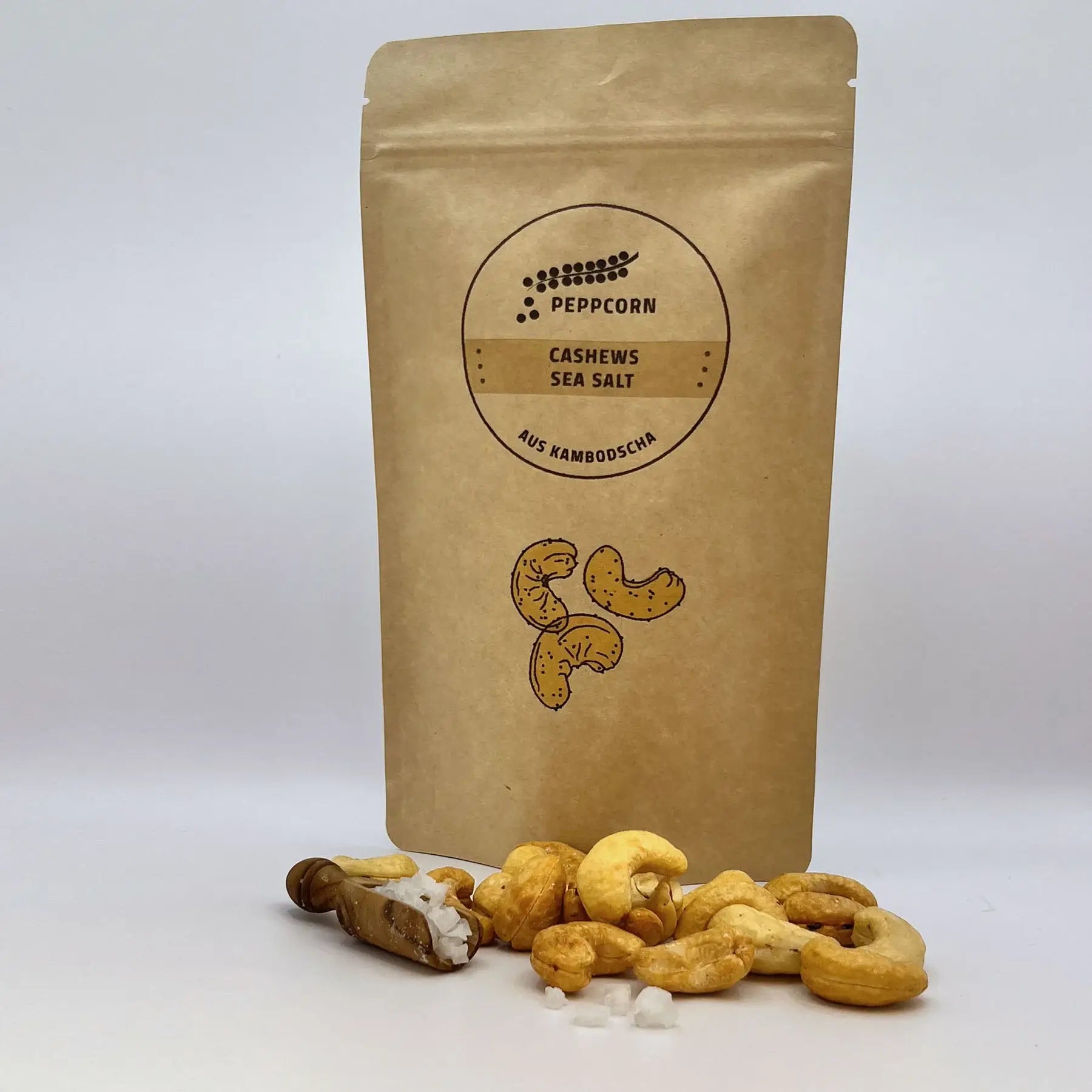 Geröstete Cashews mit Kampot Meersalz – PeppCorn