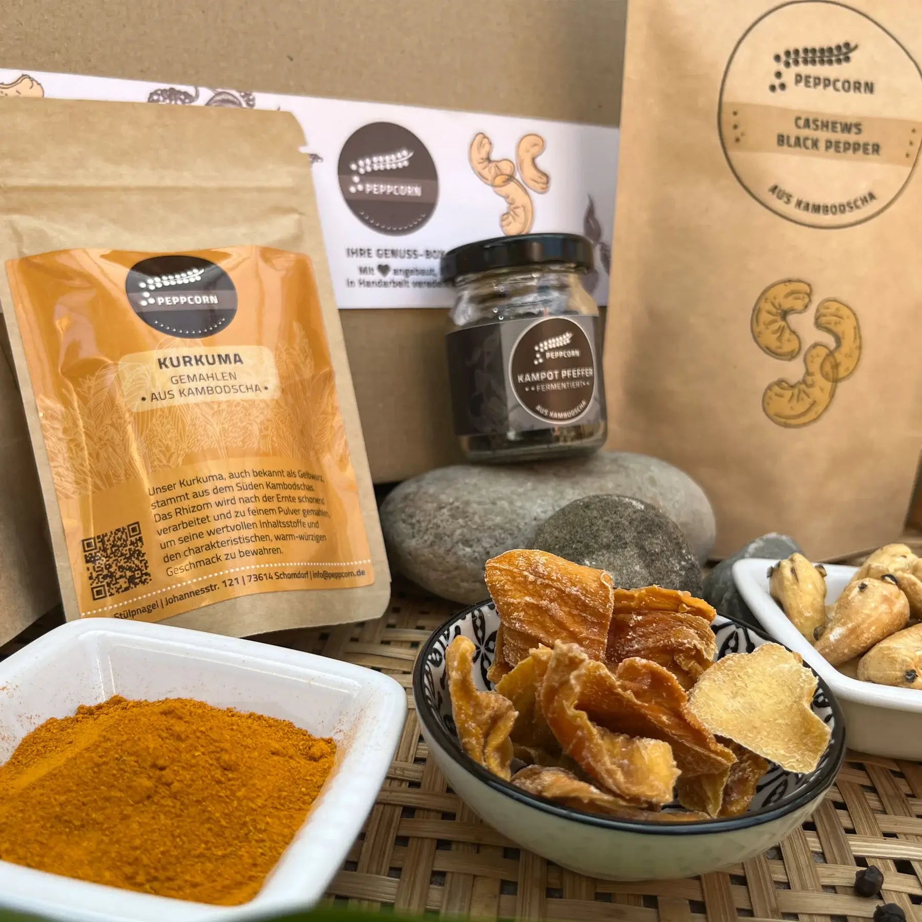Samnang Selection  – Das Geschenkset für Genussmomente – PeppCorn – Geschenkbox